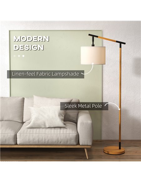 HOMCOM Modern Floor Lamp with 350° Rotating Lampshade, Brown B31-463V70BN - pic 29259 | FastDaddyshop