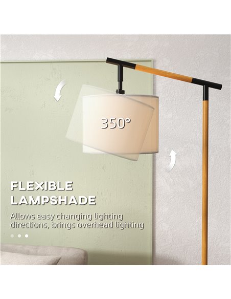 HOMCOM Modern Floor Lamp with 350° Rotating Lampshade, Brown B31-463V70BN - pic 29260 | FastDaddyshop