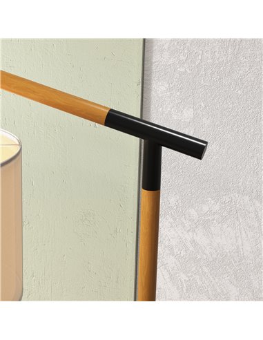 HOMCOM Modern Floor Lamp with 350° Rotating Lampshade, for Living Room and Bedroom, LED Bulb Included, Brown