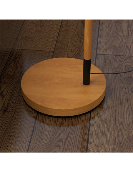 HOMCOM Modern Floor Lamp with 350° Rotating Lampshade, for Living Room and Bedroom, LED Bulb Included, Brown - pic 29264 | FastDaddyshop