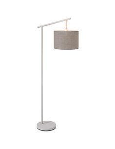 HOMCOM Modern Floor Lamp with 350° Rotating Lampshade, for Living Room and Bedroom, LED Bulb Included, Grey