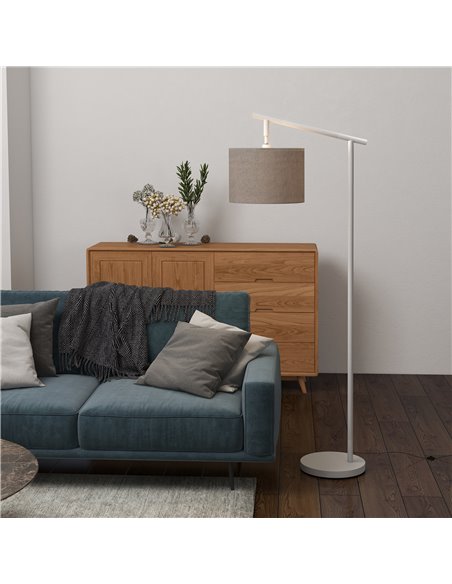 HOMCOM Modern Floor Lamp with 350° Rotating Lampshade, for Living Room and Bedroom, LED Bulb Included, Grey - pic 29266 | FastDaddyshop