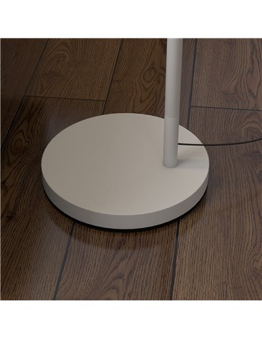 HOMCOM Modern Floor Lamp with 350° Rotating Lampshade, for Living Room and Bedroom, LED Bulb Included, Grey