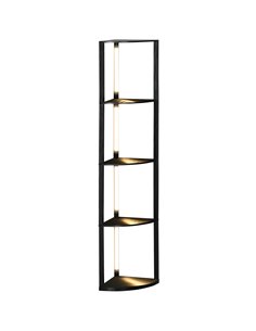 HOMCOM Corner Floor Lamp for Living Room Bedroom with Dimmable Warm White LED Light, Modern Tall Standing Lamp, Black