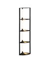 HOMCOM Corner Floor Lamp for Living Room Bedroom with Dimmable Warm White LED Light, Modern Tall Standing Lamp, Black