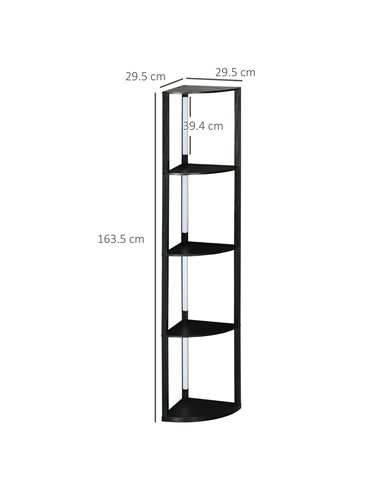 HOMCOM Corner Floor Lamp for Living Room Bedroom with Dimmable Warm White LED Light, Modern Tall Standing Lamp, Black