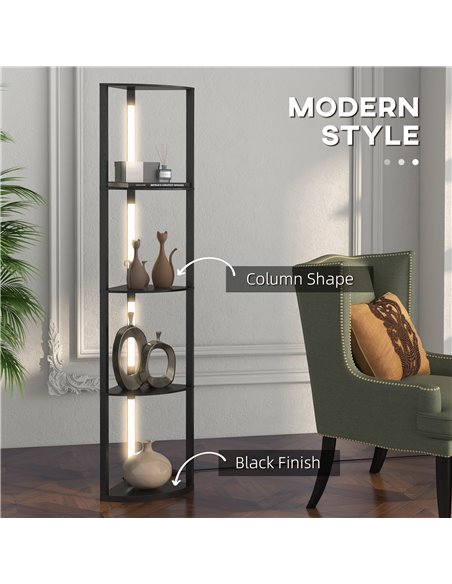 HOMCOM Corner Floor Lamp with Dimmable Warm White LED Light, Black B31-465V70BK - pic 29286 | FastDaddyshop