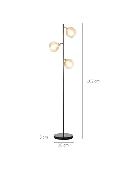 HOMCOM Tree Floor Lamp for Living Room Bedroom with 3 Light, Modern Standing Lamp, (Bulb not Included), 162cm, Grey - pic 29294 | FastDaddyshop