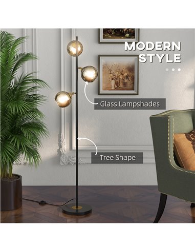 HOMCOM Tree Floor Lamp with 3 Light, 162cm, Grey B31-464V70BK