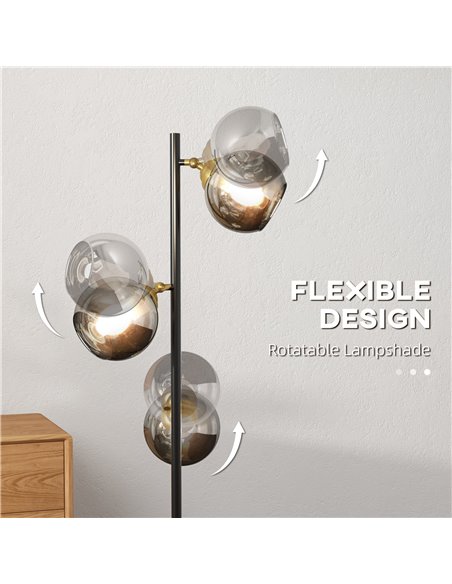 HOMCOM Tree Floor Lamp with 3 Light, 162cm, Grey B31-464V70BK - pic 29296 | FastDaddyshop