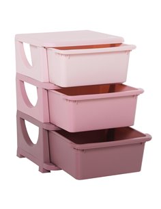 HOMCOM Kids Storage Units with Drawers 3 Tier Chest Vertical Dresser Tower Toy Organizer for  Nursery Playroom Kindergarten Pink