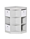 HOMCOM Kids Corner Toy Storage Organizer with Anti-tipping Hardware Drawers, Grey