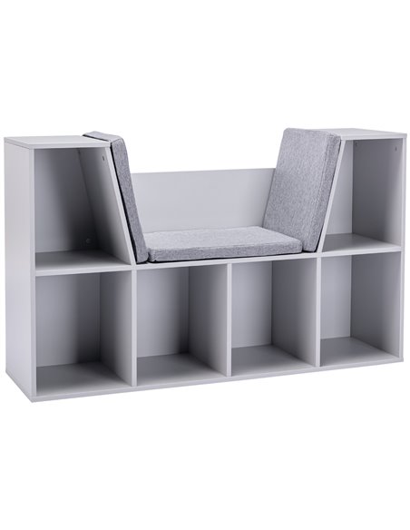 HOMCOM Kids Storage Cabinet, Organiser Display Shelf w/ Six Compartments for Toys, Clothes, Books - Grey - pic 29337 | FastDaddyshop