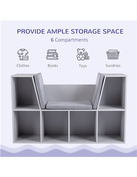 HOMCOM Kids Storage Cabinet, Organiser Display Shelf, Grey 311-046GY - pic 29340 | FastDaddyshop