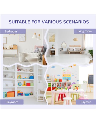 HOMCOM Kids Storage Cabinet, Organiser Display Shelf w/ Six Compartments for Toys, Clothes, Books - Grey