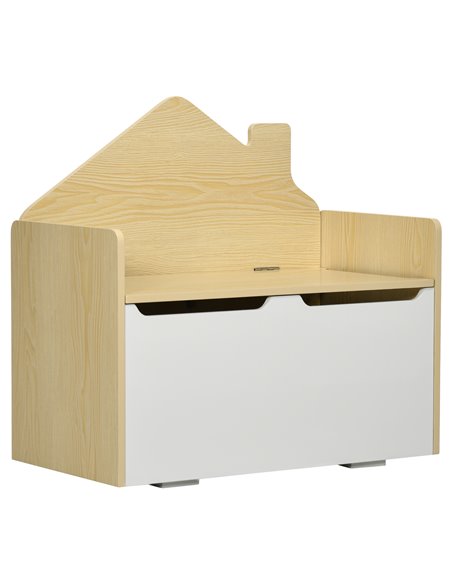 HOMCOM Kids Storage Bench, with Lid Pressure Rod - White - pic 29346 | FastDaddyshop