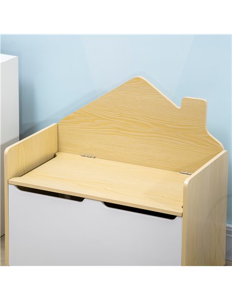 HOMCOM Kids Storage Bench, with Lid Pressure Rod - White - pic 29354 | FastDaddyshop