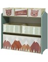 ZONEKIZ Kids Storage Units with 6 Fabric Bins, Childrens Toy Storage Organiser for Bedroom, Nursery, 63 x 30 x 66cm, Green