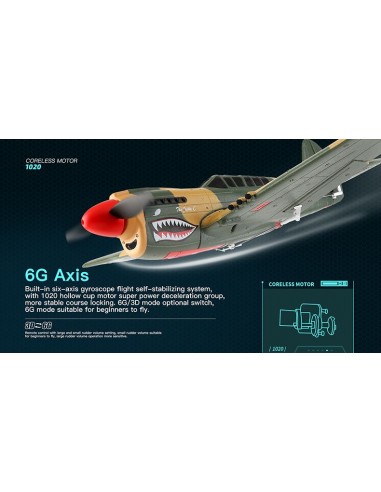 WL Toys P40 Warbird 4Ch Electric Radio Controlled Plane 2.4GHz with 3D/6G Optional Autopilot - photo15