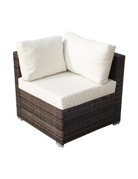 Outsunny 5-Seater Rattan Furniture Set- Brown/Milk White - pic 29435 | FastDaddyshop