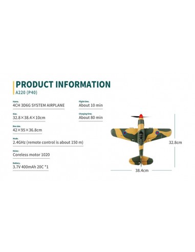 WL Toys P40 Warbird 4Ch Electric Radio Controlled Plane 2.4GHz with 3D/6G Optional Autopilot - photo22