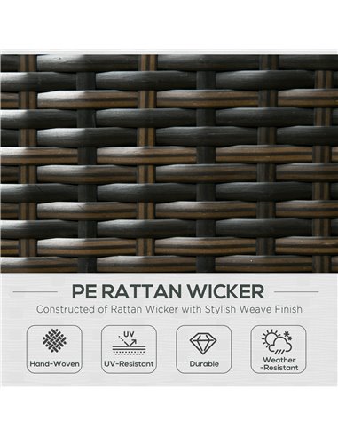 Outsunny 7-Seater PE Rattan Garden Furniture Set, Brown 860-096V00MB