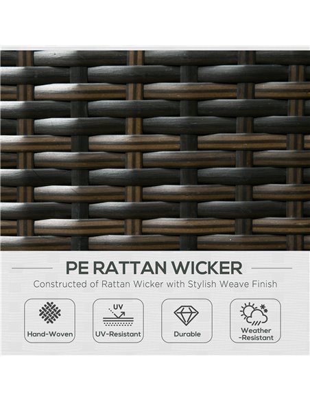 Outsunny 7-Seater PE Rattan Garden Furniture Set, Brown 860-096V00MB - pic 29493 | FastDaddyshop