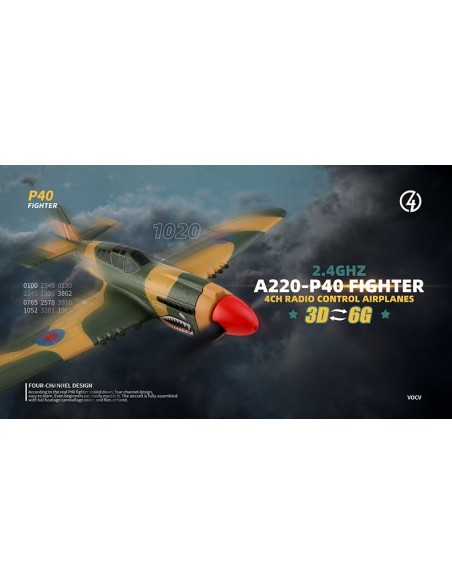 WL Toys P40 Warbird 4Ch Electric Radio Controlled Plane 2.4GHz with 3D/6G Optional Autopilot - photo25 - pic 2950 | FastDaddyshop