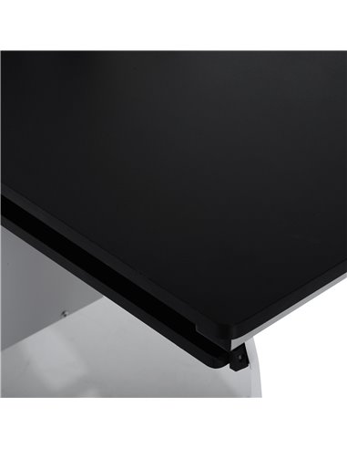 HOMCOM Computer Desk with Sliding Keyboard Tray Storage Drawers and Host Box Shelf Home Office Workstation (Black)