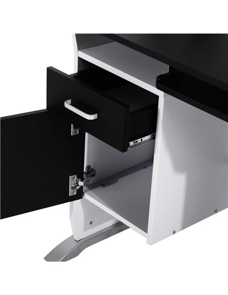 HOMCOM Computer Desk with Sliding Keyboard Tray Storage Drawers and Host Box Shelf Home Office Workstation (Black) - pic 29561 | FastDaddyshop