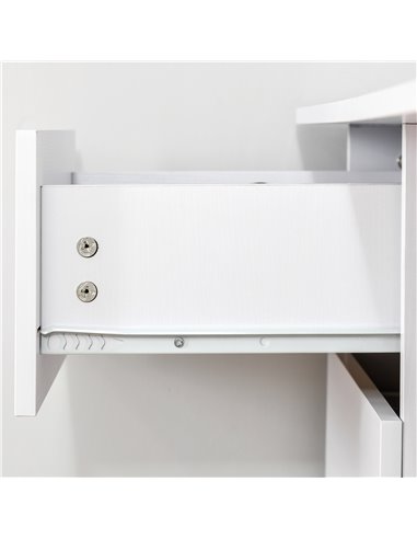 HOMCOM 120cm Computer Desk Writing Table PC Workstation Study Laptop Stationery w/ 3 Shelf & Drawers White