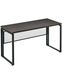 HOMCOM Wooden Computer Desk Study Standing Writing Table Workstation with Metal Frame, Brown
