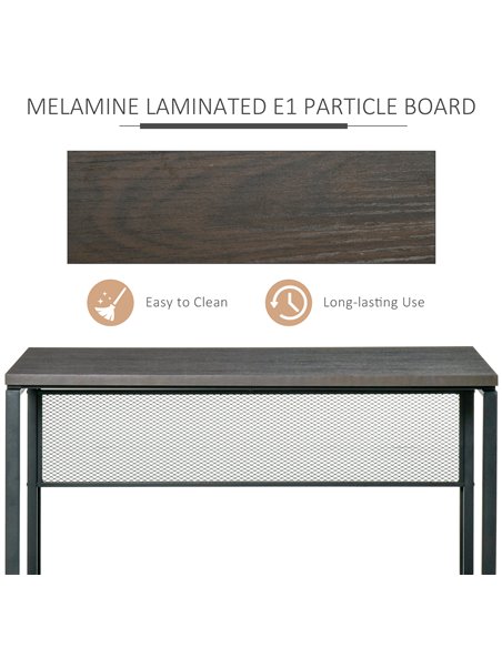 HOMCOM Wooden Computer Desk with Metal Frame, Brown 836-270 - pic 29637 | FastDaddyshop