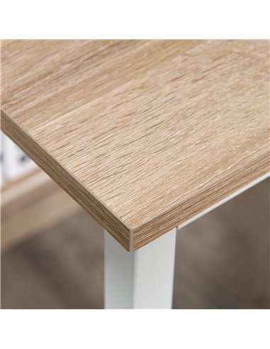 HOMCOM Computer Desk w/ Storage Shelf Adjustable Feet Metal Frame Home Office Laptop Study Writing Workstation Table Oak