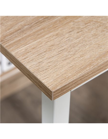 HOMCOM Computer Desk w/ Storage Shelf Adjustable Feet Metal Frame Home Office Laptop Study Writing Workstation Table Oak - pic 29650 | FastDaddyshop