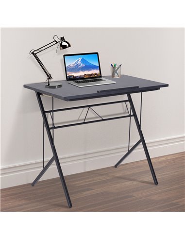 Vinsetto Computer Desk, Writing Workstation with Adjustable Height, Black