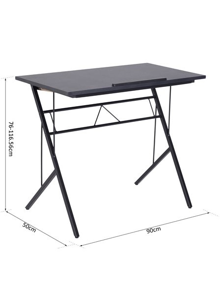 Vinsetto Computer Desk, Writing Workstation with Adjustable Height, Black - pic 29690 | FastDaddyshop