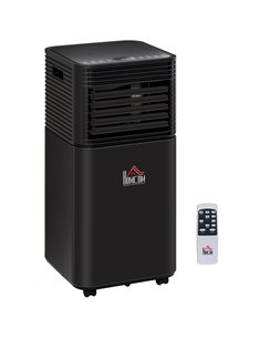 HOMCOM 9000 BTU 4-In-1 Mobile Air Conditioner Unit, Cooling, Dehumidifying, Ventilating, Black