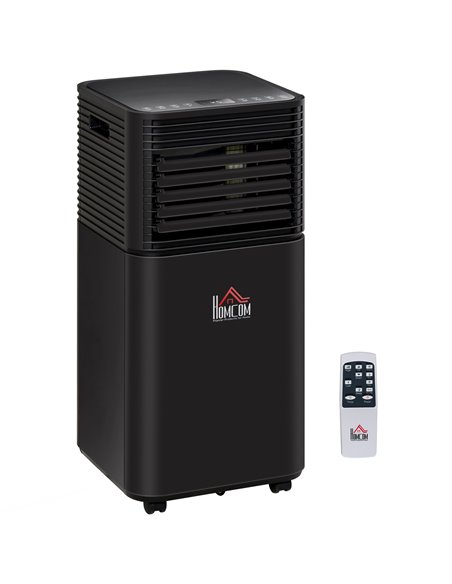 HOMCOM 9000 BTU 4-In-1 Mobile Air Conditioner Unit, Cooling, Dehumidifying, Ventilating, Black - pic 29698 | FastDaddyshop