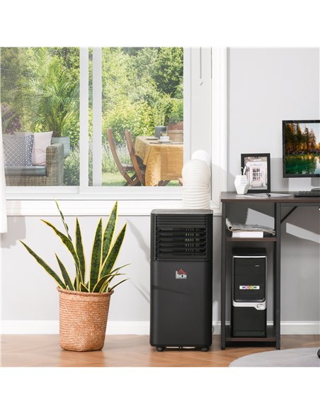 HOMCOM 9000 BTU 4-In-1 Mobile Air Conditioner Unit, Cooling, Dehumidifying, Ventilating, Black - pic 29699 | FastDaddyshop
