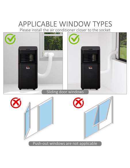 HOMCOM 9000 BTU 4-In-1 Mobile Air Conditioner Unit, Black 823-010V70 - pic 29702 | FastDaddyshop