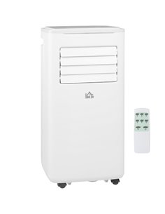 HOMCOM 9,000 BTU Portable Air Conditioner, Smart Home WiFi Compatible, Dehumidifier, Cooling Fan with Remote, LED Display, White