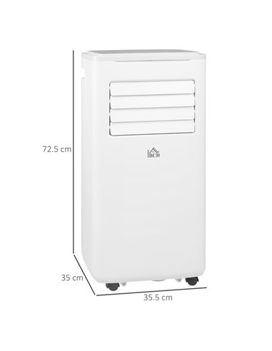 HOMCOM 9,000 BTU Portable Air Conditioner, Smart Home WiFi Compatible, Dehumidifier, Cooling Fan with Remote, LED Display, White