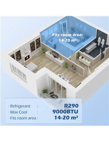 HOMCOM 9,000 BTU Portable Air Conditioner, Smart Home WiFi Compatible, White 823-044V70WT