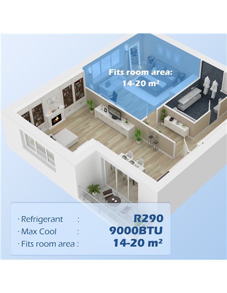 HOMCOM 9,000 BTU Portable Air Conditioner, Smart Home WiFi Compatible, White 823-044V70WT - pic 29746 | FastDaddyshop