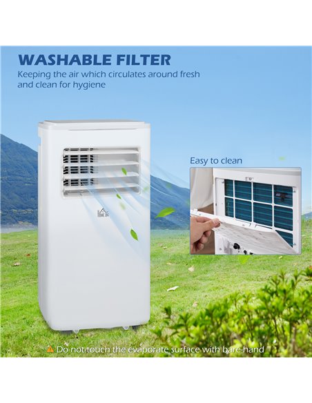 HOMCOM 9,000 BTU Portable Air Conditioner, Smart Home WiFi Compatible, Dehumidifier, Cooling Fan with Remote, LED Display, White - pic 29751 | FastDaddyshop
