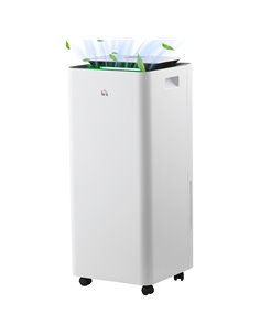 HOMCOM 3500mL Portable Dehumidifier with Air Purifier, 24H Timer, 5 Modes, 16L/Day, for Home Laundry, White