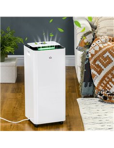 HOMCOM 3500mL Portable Dehumidifier with Air Purifier, 24H Timer, 5 Modes, 16L/Day, for Home Laundry, White 2