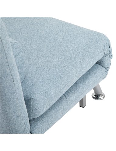 HOMCOM Single Sofa Bed Sleeper Foldable Portable Pillow Lounge Couch Living Room Furniture - Blue