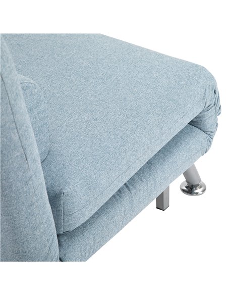 HOMCOM Single Sofa Bed Sleeper Foldable Portable Pillow Lounge Couch Living Room Furniture - Blue - pic 29912 | FastDaddyshop